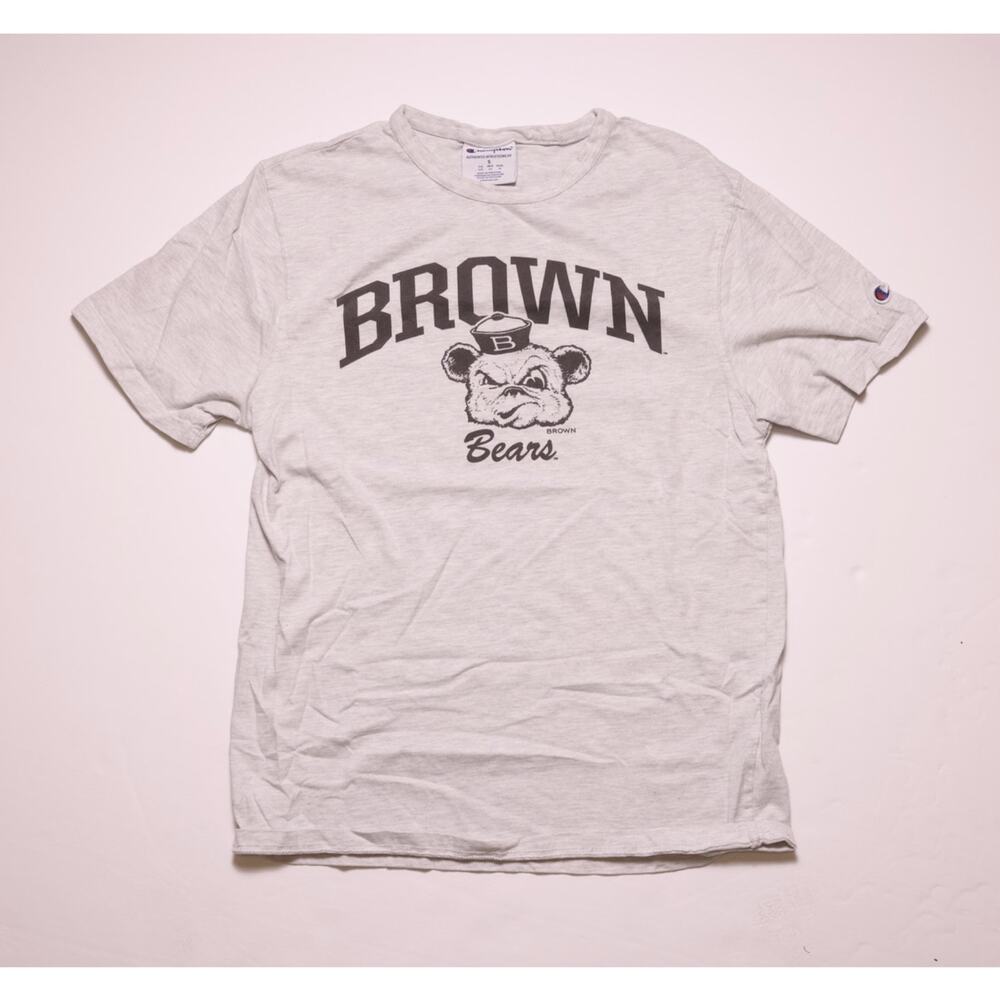 Champion Brown University Bears Graphic T Shirt Small Heather Gray Tee